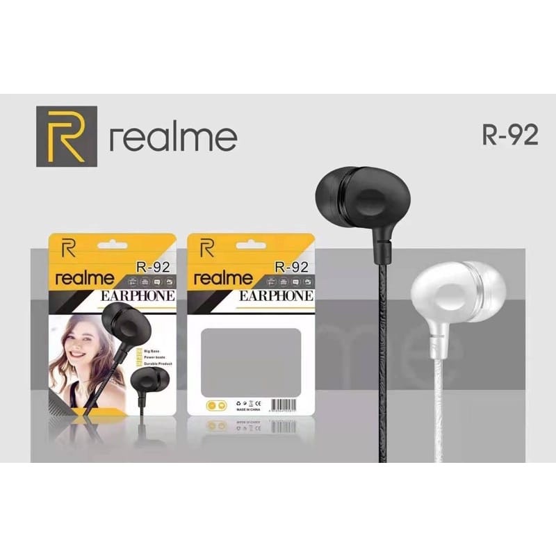 Headset REALME R-92 BIG BASS Handsfree REALME R92 BIG BASS Earphone REALME R-92 BIG BASS