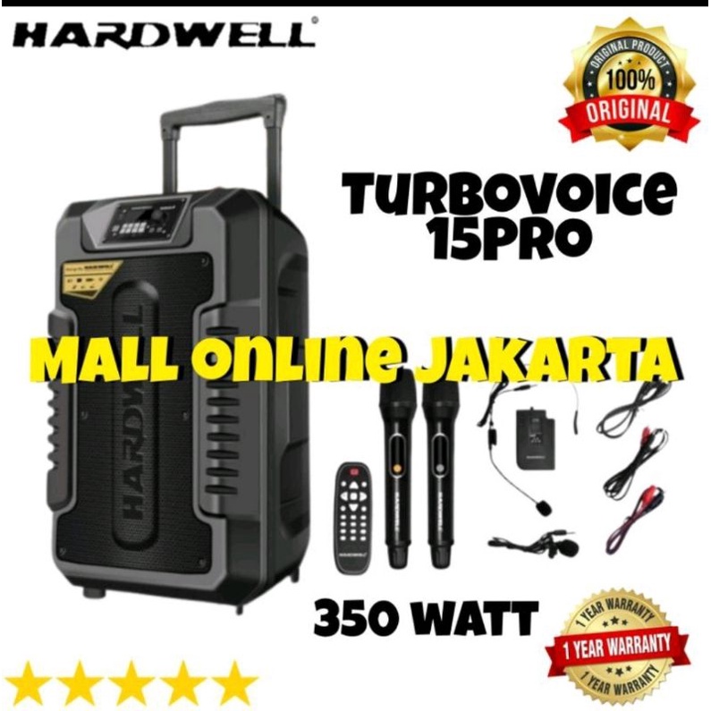 Speaker aktif portable hardwell 15 inch turbovoice 15 pro wireless