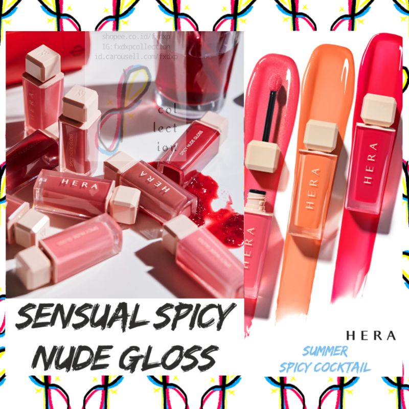HERA Sensual Spicy Nude Gloss 5g (Lip Gloss) including Summer Limited Shades Colors