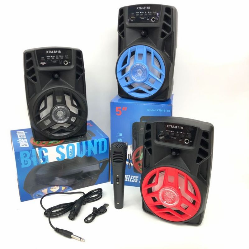 COD SPEAKER KARAOKE BLOETOOTH XTM 8118 BONUS MIC KABEL UK 5 INCH SUPER MURAH/SALON KARAOKE BLOETOOTH