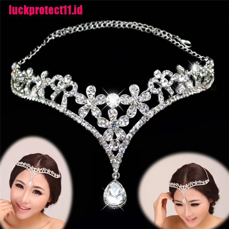 (LUCK) Tiara Mahkota Berlian Imitasi Ala Princess Untuk Wanita / Prom / Pernikahan