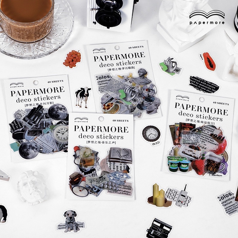 

FD003 -- 40PCS Deco Sticker Journaling Aesthetic Vintage