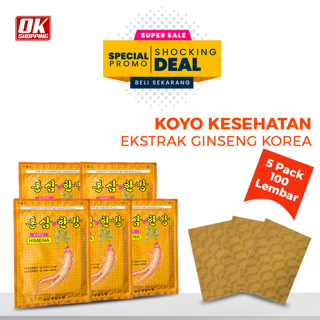 

PROMO WFH!! 5 PACK KOYO EKSTRAK GINSENG KOREA ASLI ISI 100 PCS
