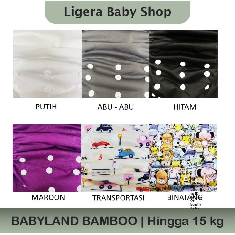 Popok Kain Clodi Kancing Babyland Original Bamboo - Pilih Motif A