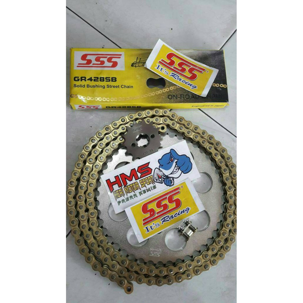 Gir Set SSS Cbr150, Cb150R, Megapronew,Tiger Rantai SSS 428SB 130L