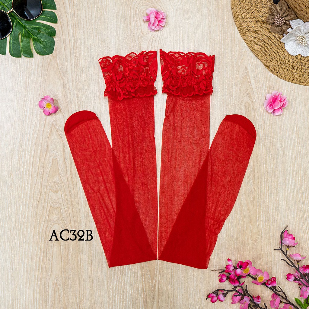 [READY STOCK] BRA SET CD G STRING + STOCKING SEXY + GARTER BELT MERAH AC32B