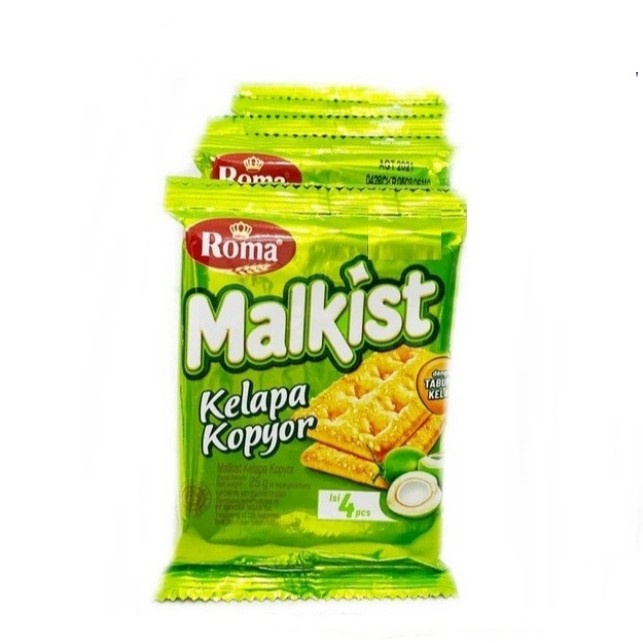 BISKUIT ROMA MALKIST KELAPA KOPYOR SACHET 25GR