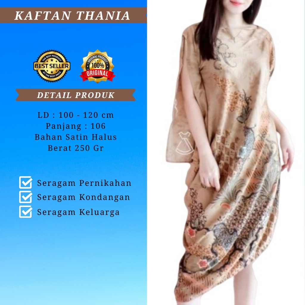 Dress Modern Cewek Batik Kondangan Baju Pesta Satin Remaja Perempuan Natal  Thania Trend Jumbo E7G2