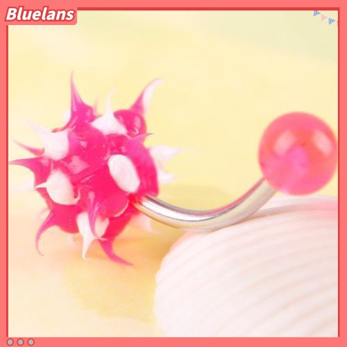 Bluelans 10Pcs Women Cute Prickly Ball Navel Belly Button Barbell Ring Body Piercing