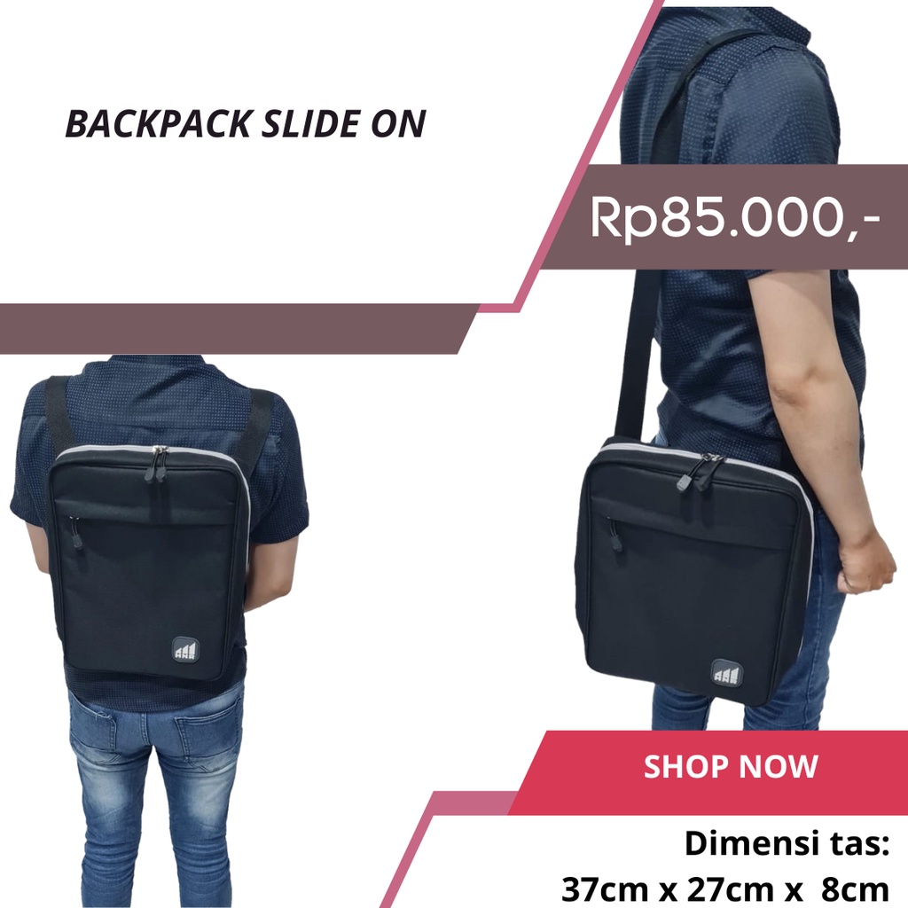 TAS LAPTOP TAS RANSEL BACKPACK MULTIFUNGSI SLIDE ON