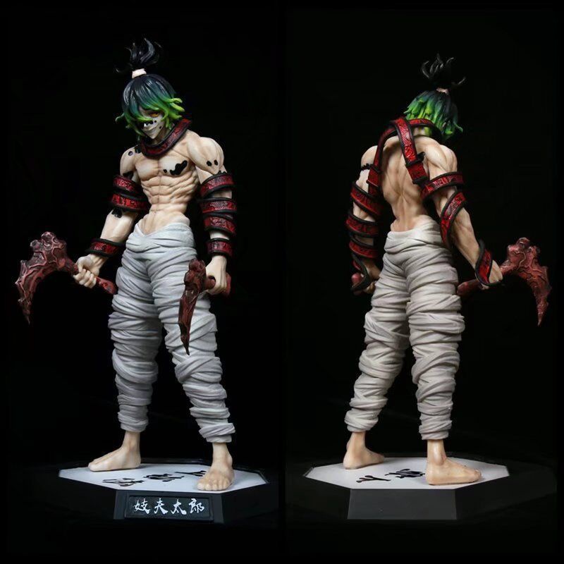 Action Figure Demon Slayer Juuni Kituki Anime Kimetsu no Yaiba Bahan PVC Ukuran 30cm