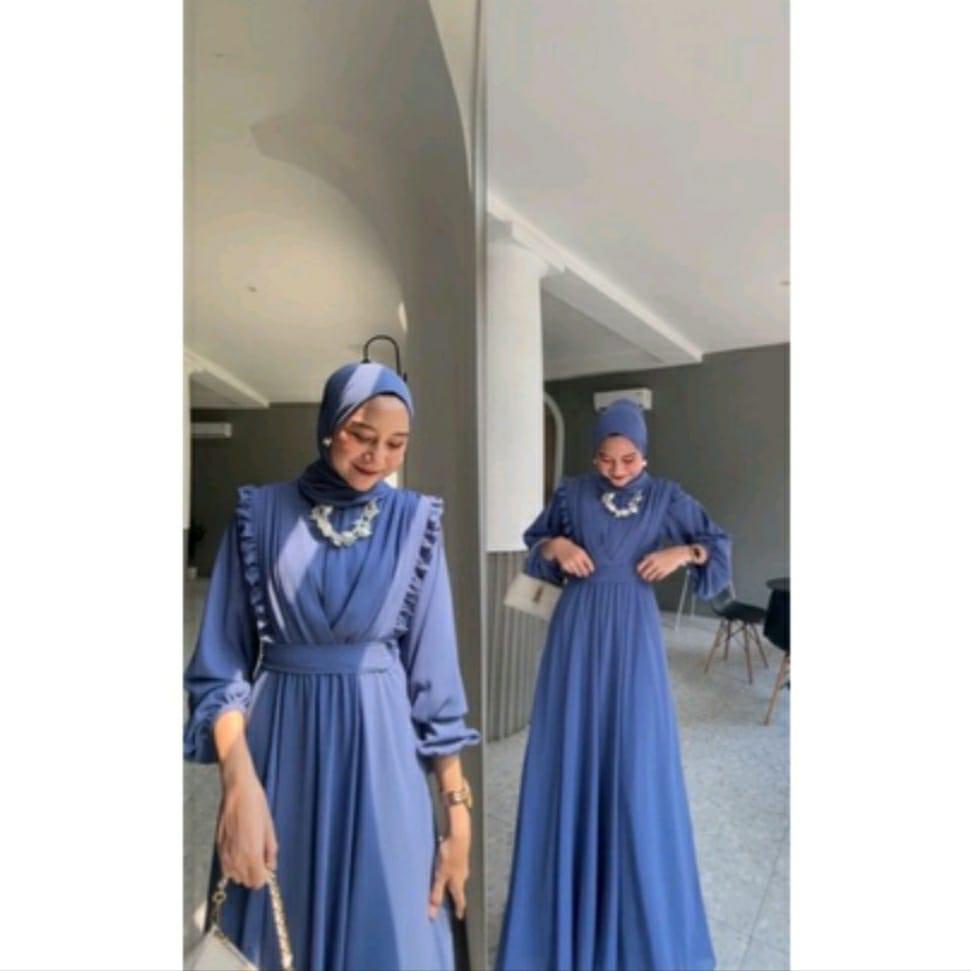 GAMIS MAXY CERUTY BABYDOLL/AUDY MAXY/FASHION MUSLIM REMAJA/GAMIS CERUTY BABYDOLL/PAKAIAN MUSLIMAH M L LD 100/THERESA DRESS/GAUDY MAXY