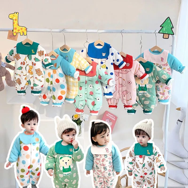 babylovanta - jumper panjang bayi PREMIUM 0-2 Tahun TERMASUK BIP/ jumper bayi baju lucu  tidur bayi import korea Mini Dino