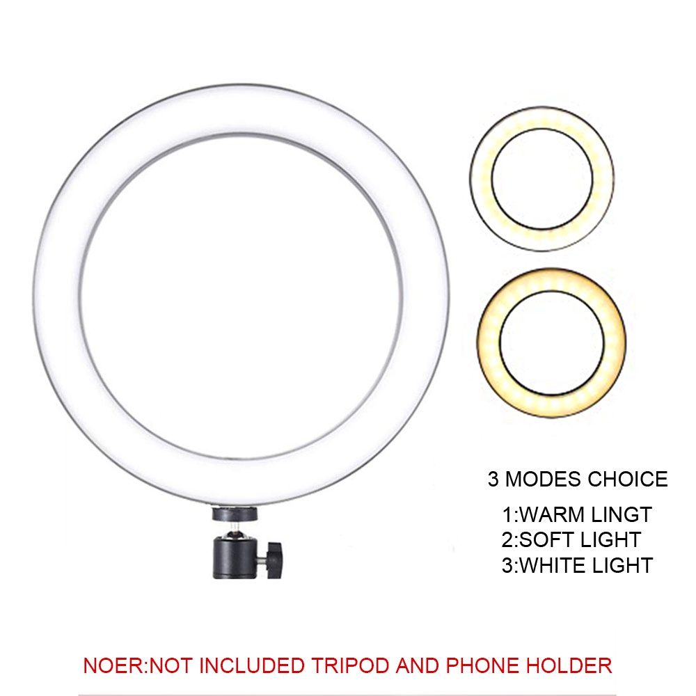 TaffSTUDIO Lampu Halo Ring Light LED Kamera 12W 8 Inch with 3xSmartphone Holder - RL-21 - White