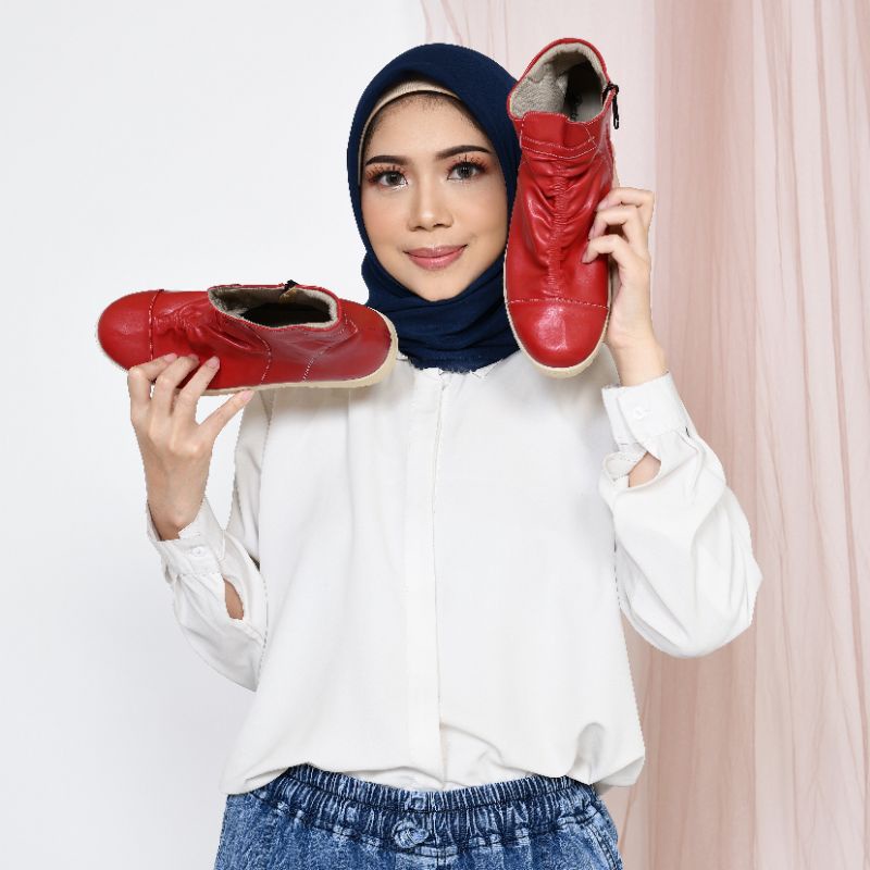 Boots Wanita Korea But wanita Zanetha by Etnikshoes Sepatu Bot Wanita