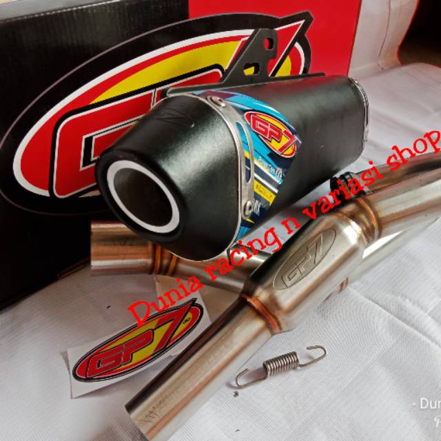 Knalpot GP7 MX Series Bor up KLX 150 DTracker 150 asli dan original