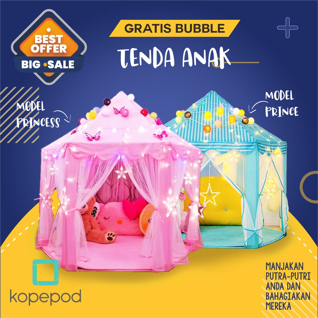 TENDA Anak Tenda Mainan Anak Rumah Castle Jumbo Outdoor Indoor Tent Portable Kopepod