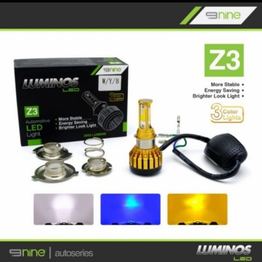 LAMPU LED LUMINOS Z3 3WARNA MOTOR DC 3 SISI (HI/LO)