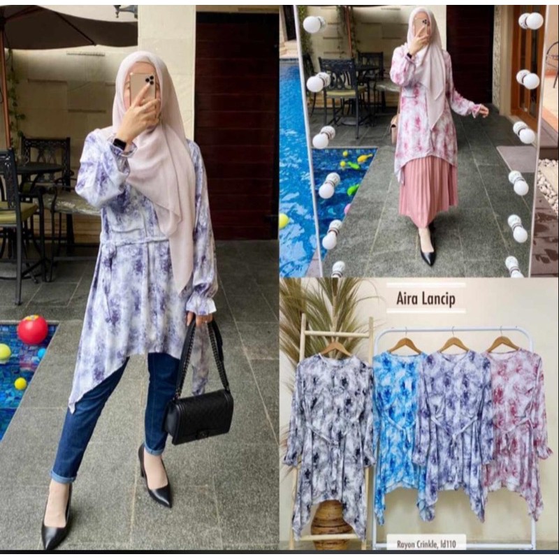 Tunic bahan Rayon Crinkle