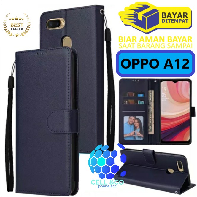 Flip cover OPPO A12 Flip case buka tutup kesing hp casing flip case leather wallet