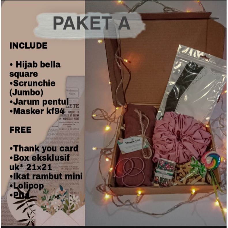 

HAMPERS HIJAB- (bellasquare, scrunchie, jarum pentul, masker)