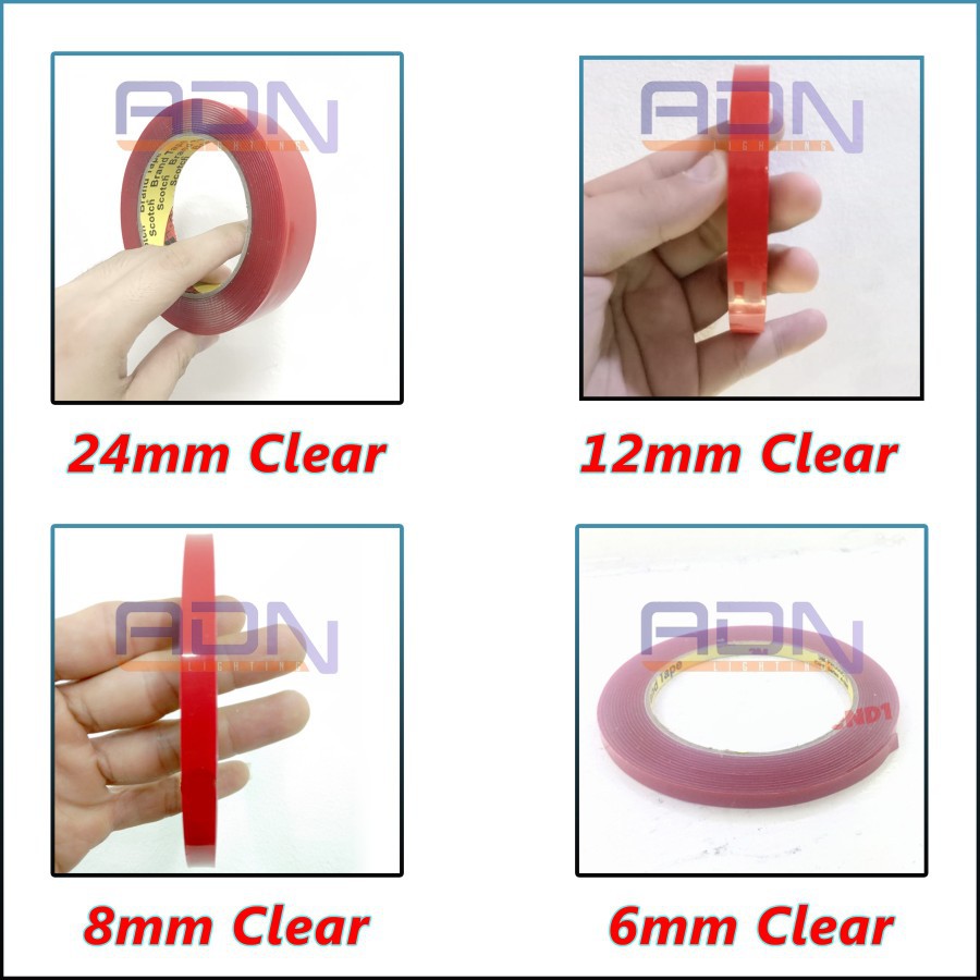 3M Doubel Tape Bening Clear VHB 6MM 8MM 12MM 24MM PERMANEN AKRILIK DLL BY ADN