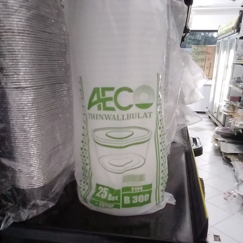 aeco thinwall cup plastik bulat 300ml 5pcs