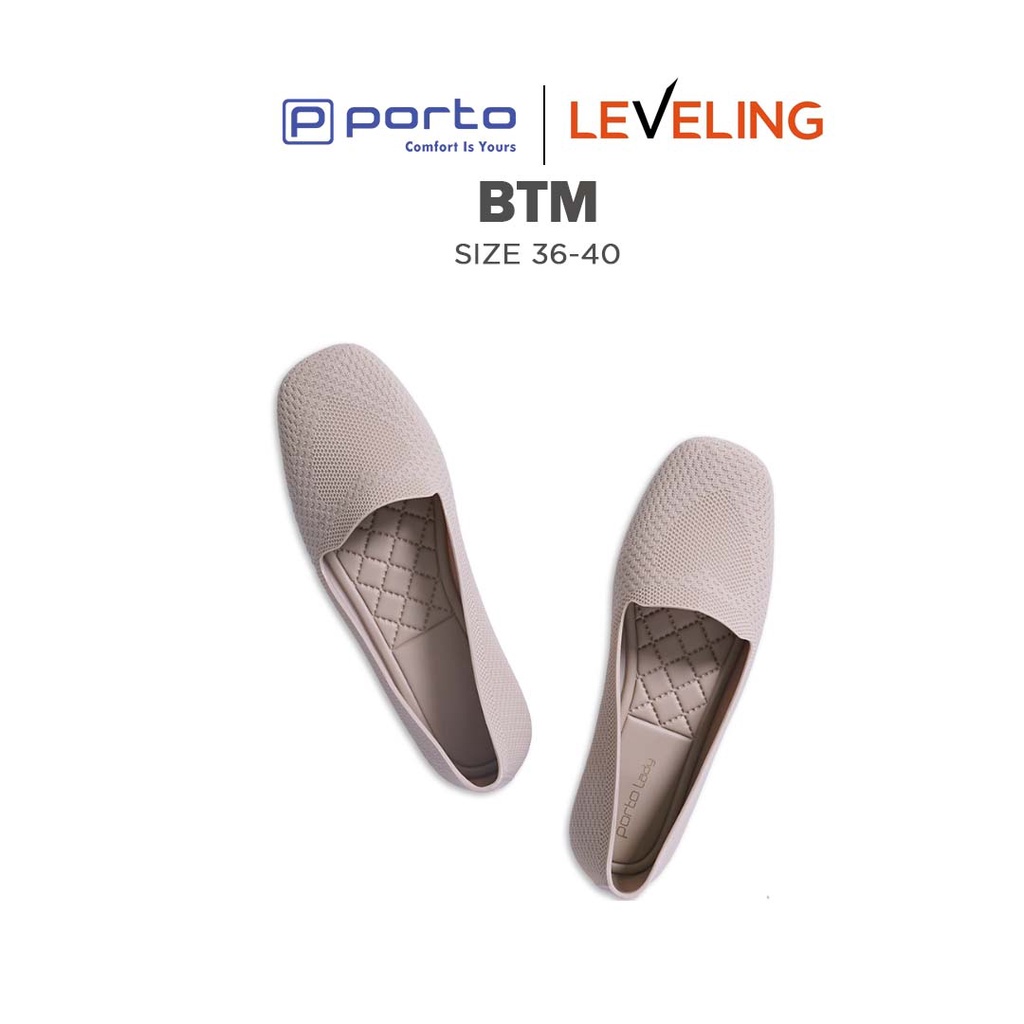 BTM - Porto Leveling Sepatu Wanita Flatshoes Karet Korea Sepatu Slip On Nyaman Bagus Casual Awet Kantor Porto Lady