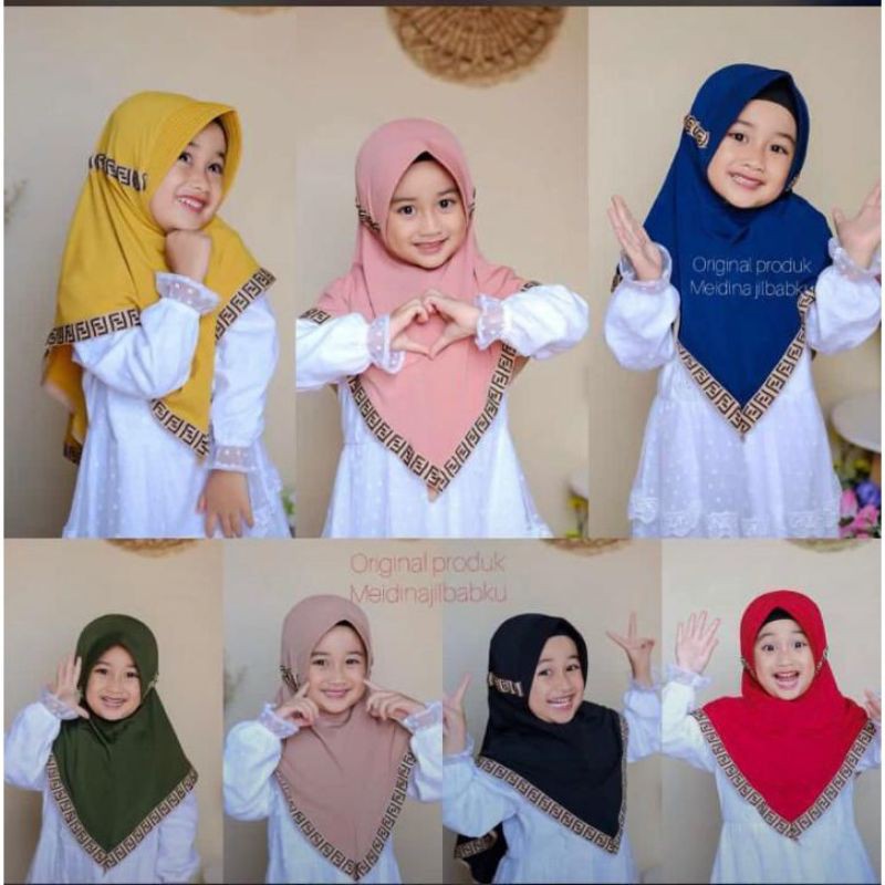 JILBAB ANAK PEREMPUAN SERUT PENDI /KERUDUNG KHIMAR ANAK PENDI 3-7THN ALLSIZE BAHAN JERSEY PREMIUM