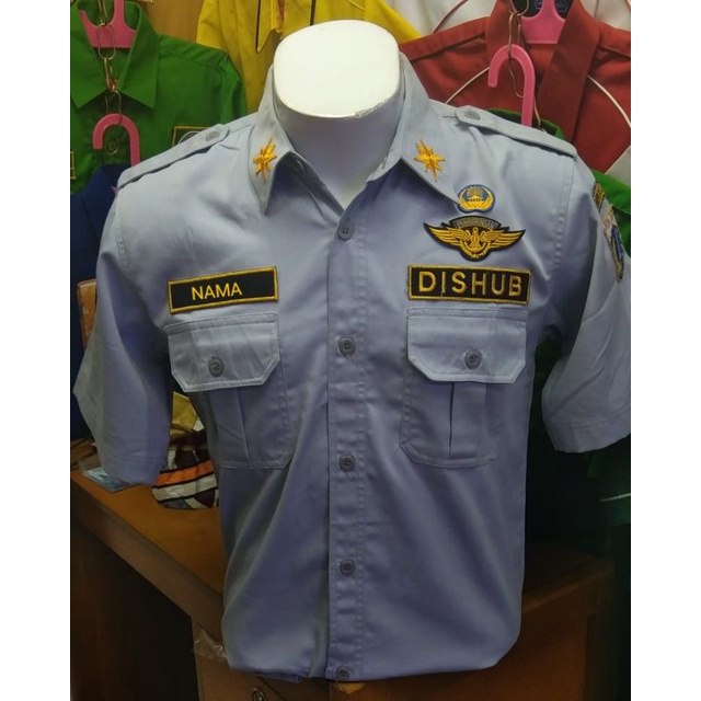 kemeja PDH dishub,seragam dishub abu"