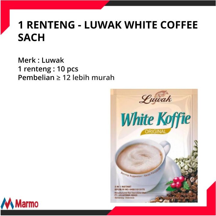 

1 RENTENG - LUWAK WHITE COFFEE SACH