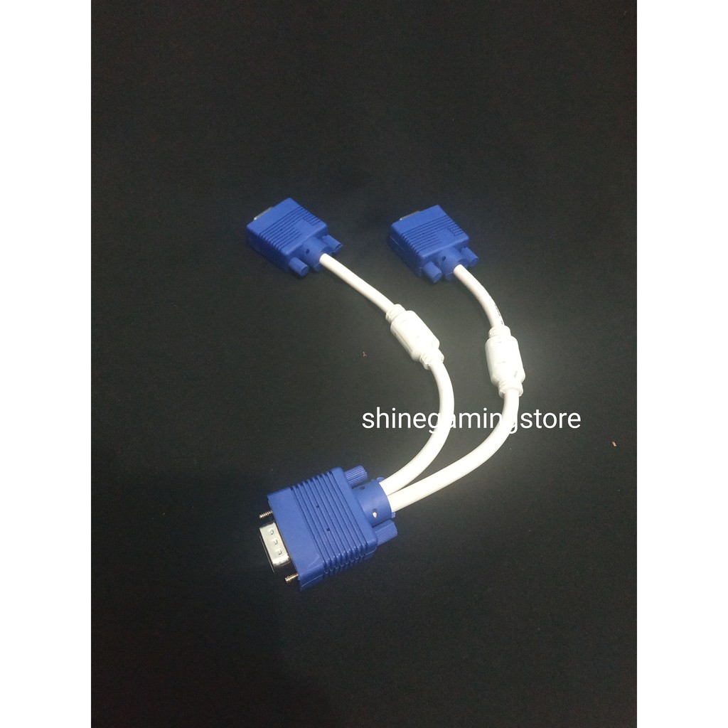 KABEL VGA SPLITTER 1-2 / KABEL VGA CABANG 1 MALE - 2 FEMALE