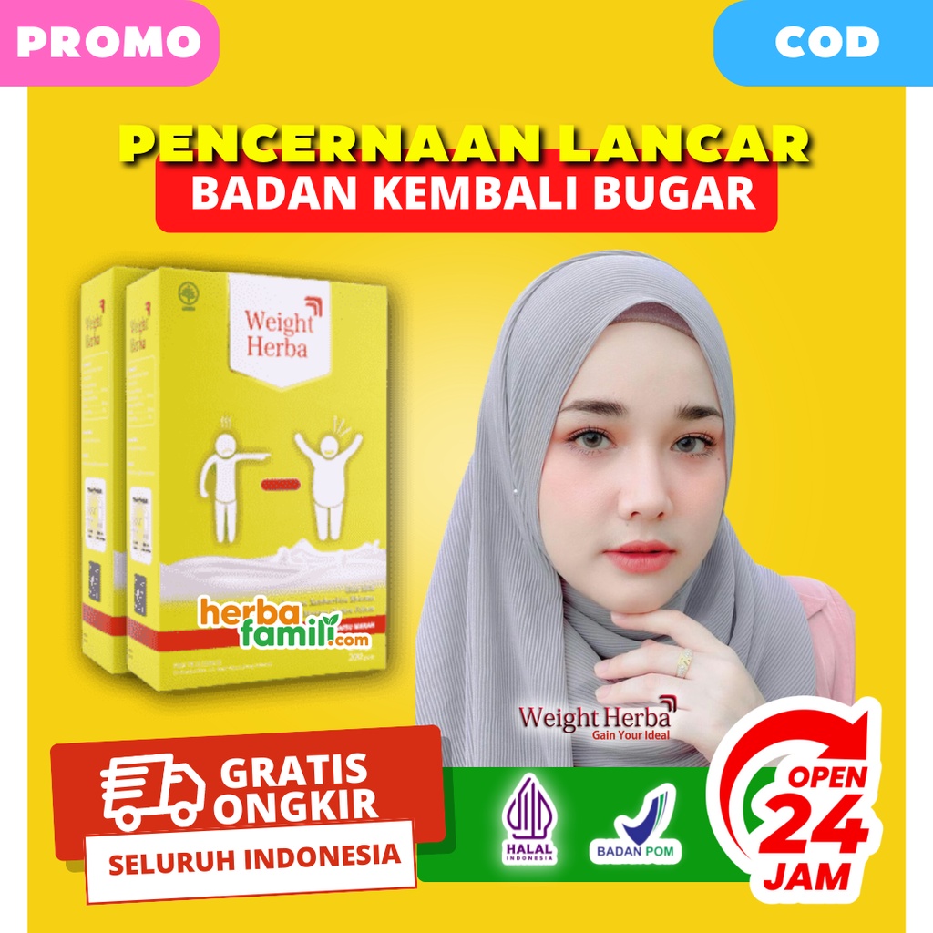 Weight Herba Original Official Asli | Susu Penggemuk Badan Weightherba Cara Alami Ampuh Menambah Berat Badan WEIGHT HERBA