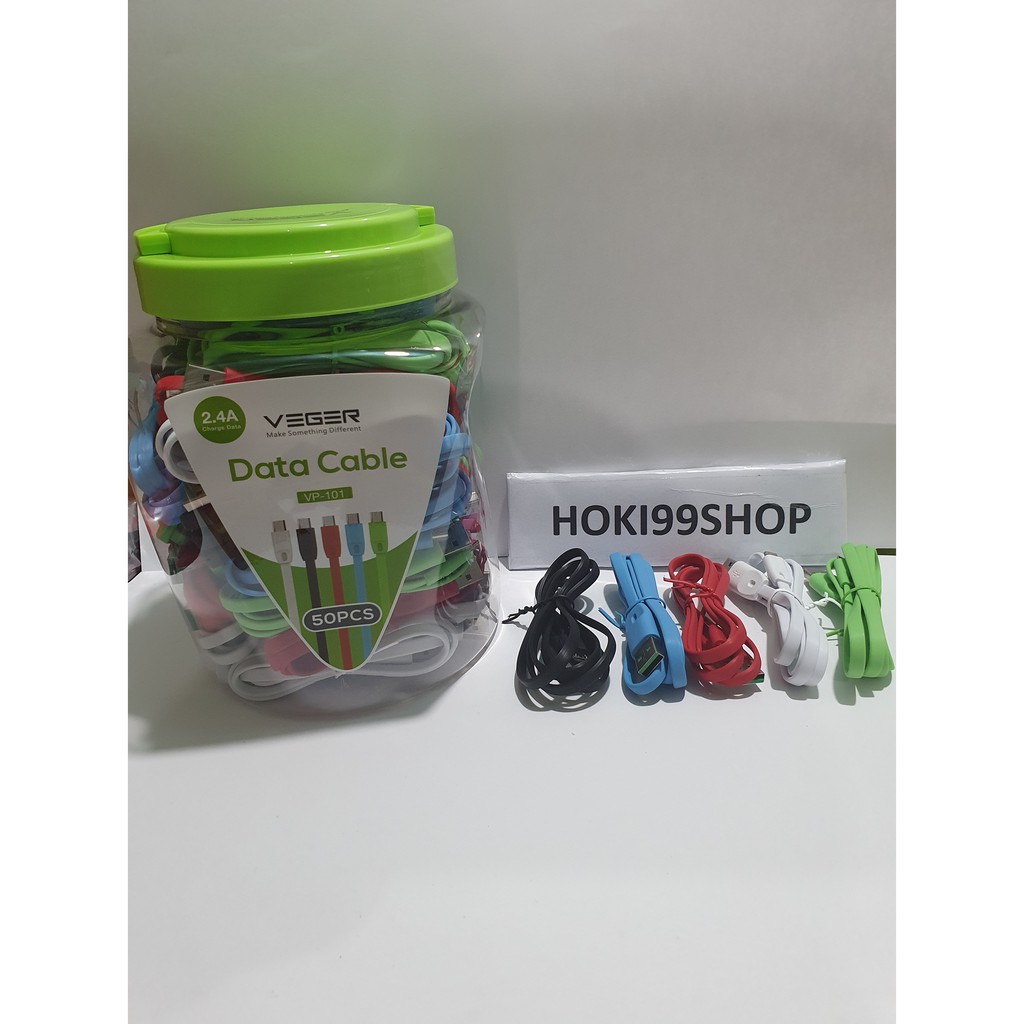 Kabel Data Micro usb VEGER VP-101 VP 101 - ECERAN - Micro Usb 2.4 Ampere