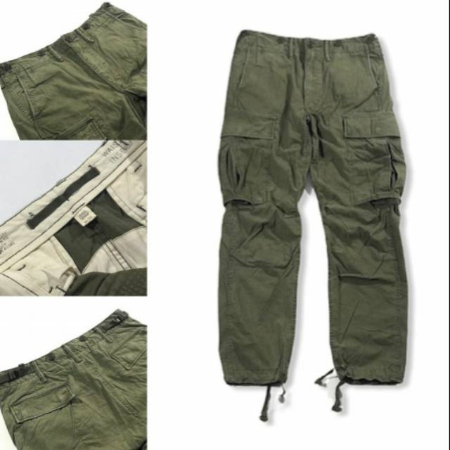 Celana Cargo Pria RRL by Ralph Lauren Olive Original