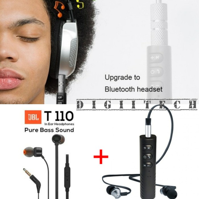 JBL T110 Audio Bluetooth Receiver - JBL T110 Wireless Headset - Putih