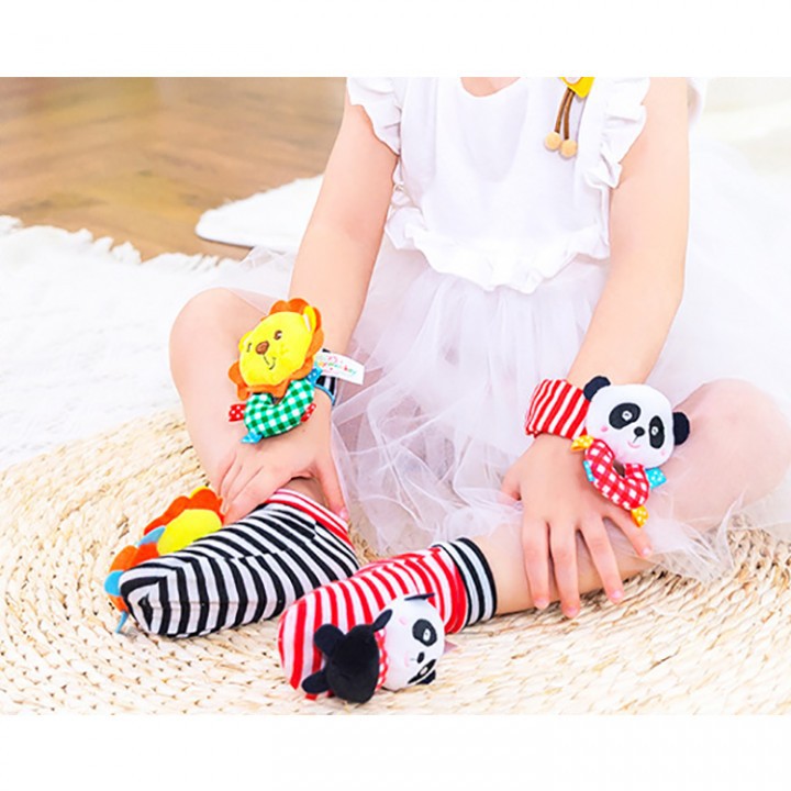 mainan Happy Monkey Kaos Kaki Rattle Bayi Gelang Tangan Rattle Bayi gelang rattle kaok kaki bayi