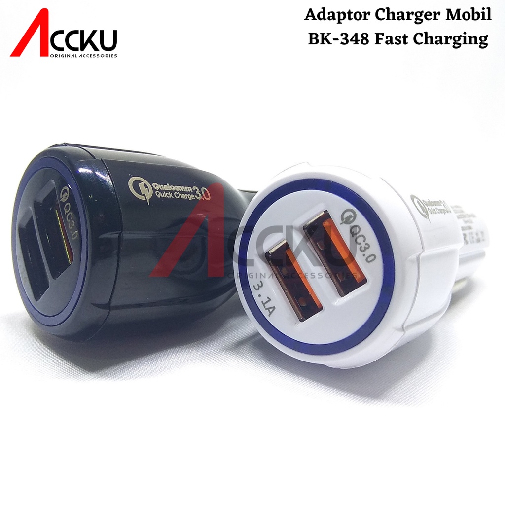 Adaptor Charger Mobil 5v 3.6a Quick Charge Dengan Dua Port Usb BK-348 Charger Mobil
