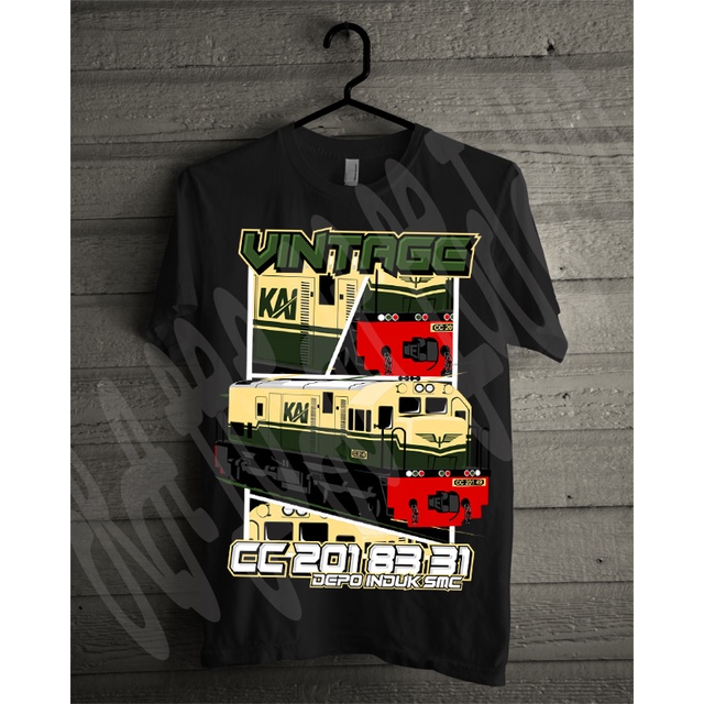 Kaos Kereta Api CC 201 Vintage