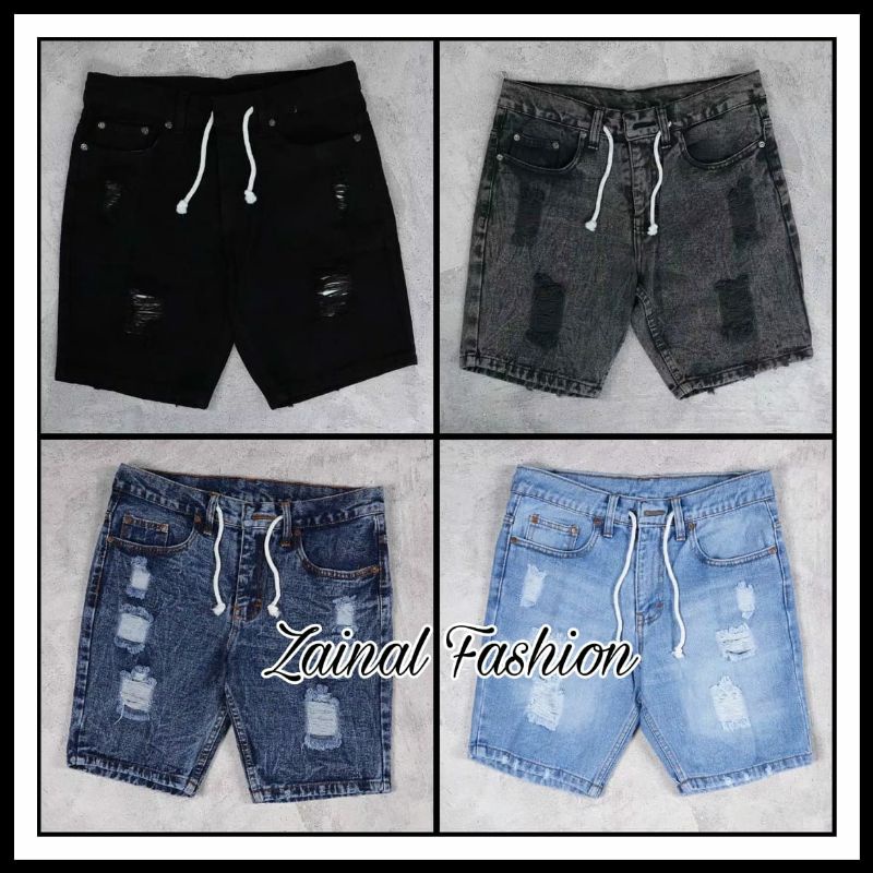 Celana Jeans Pendek Robek / Celana Distro Ripped jeans shortpants