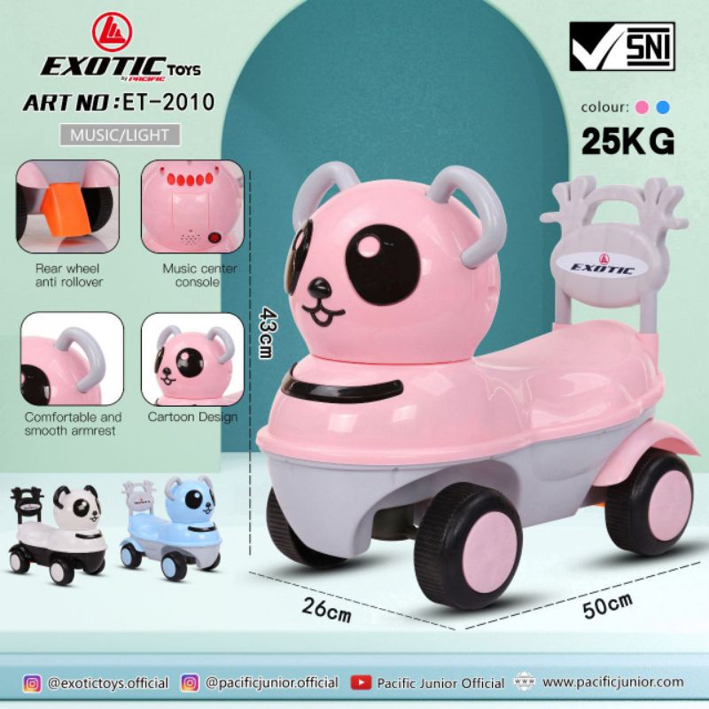 Exotic Mainan Anak Ride On Toys Push Car Karakter Panda - ET 2010 (Tersedia varian warna)