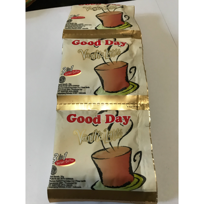 

Good Day Biasa Rasa VANILLA LATTE 1 renceng isi 10 sachet | Putih Kopi Good Day Coffee Vanila Latte