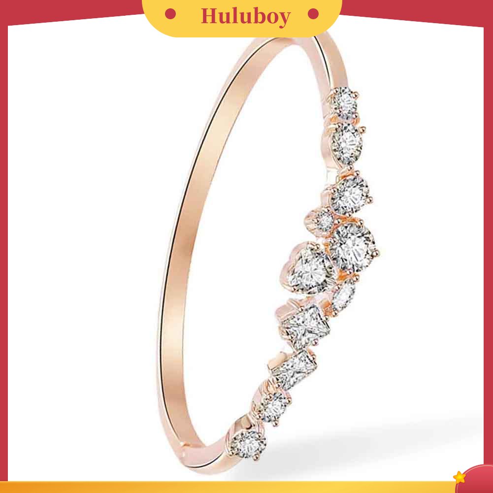 Hu Hu Hu Hu Hu Alat Bantu Pasang Kacamata♡ Gelang Bangle Wanita Hias Cubic Zirconia Untuk Pesta Pernikahan