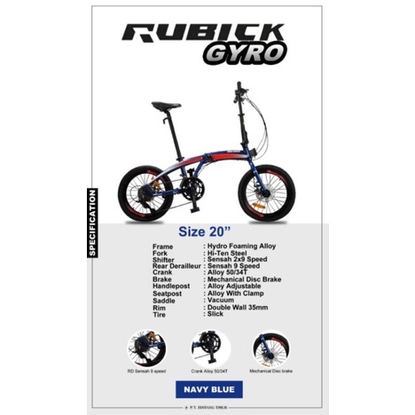 sepeda lipat/bicycle folding 20 inch rubick Alloy gyro