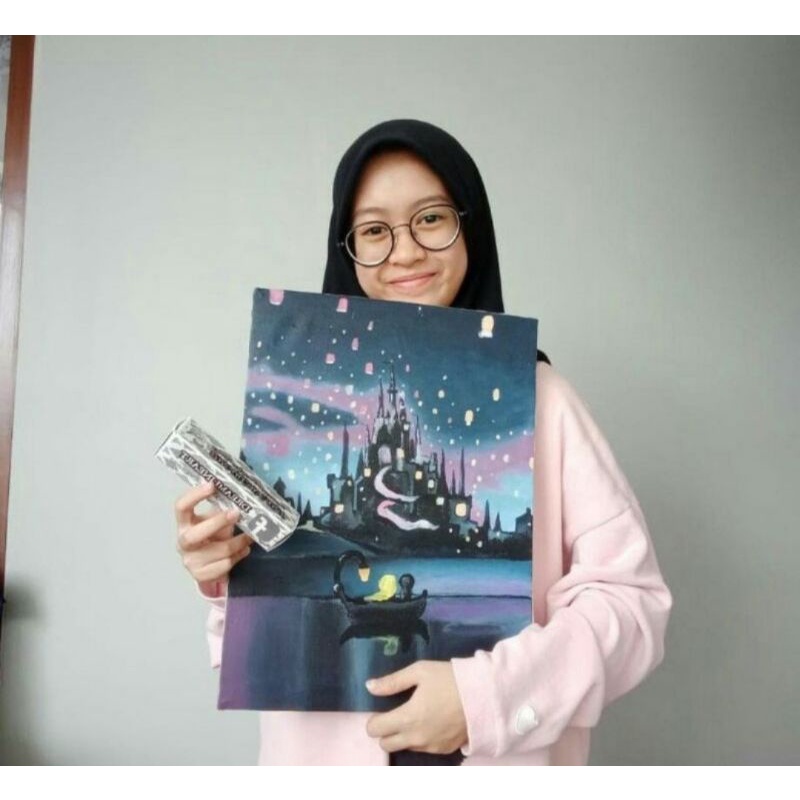 

PAINTING KIT / KANVAS LUKIS 40X30CM / CAT ACRYLIC / KUAS / PALET