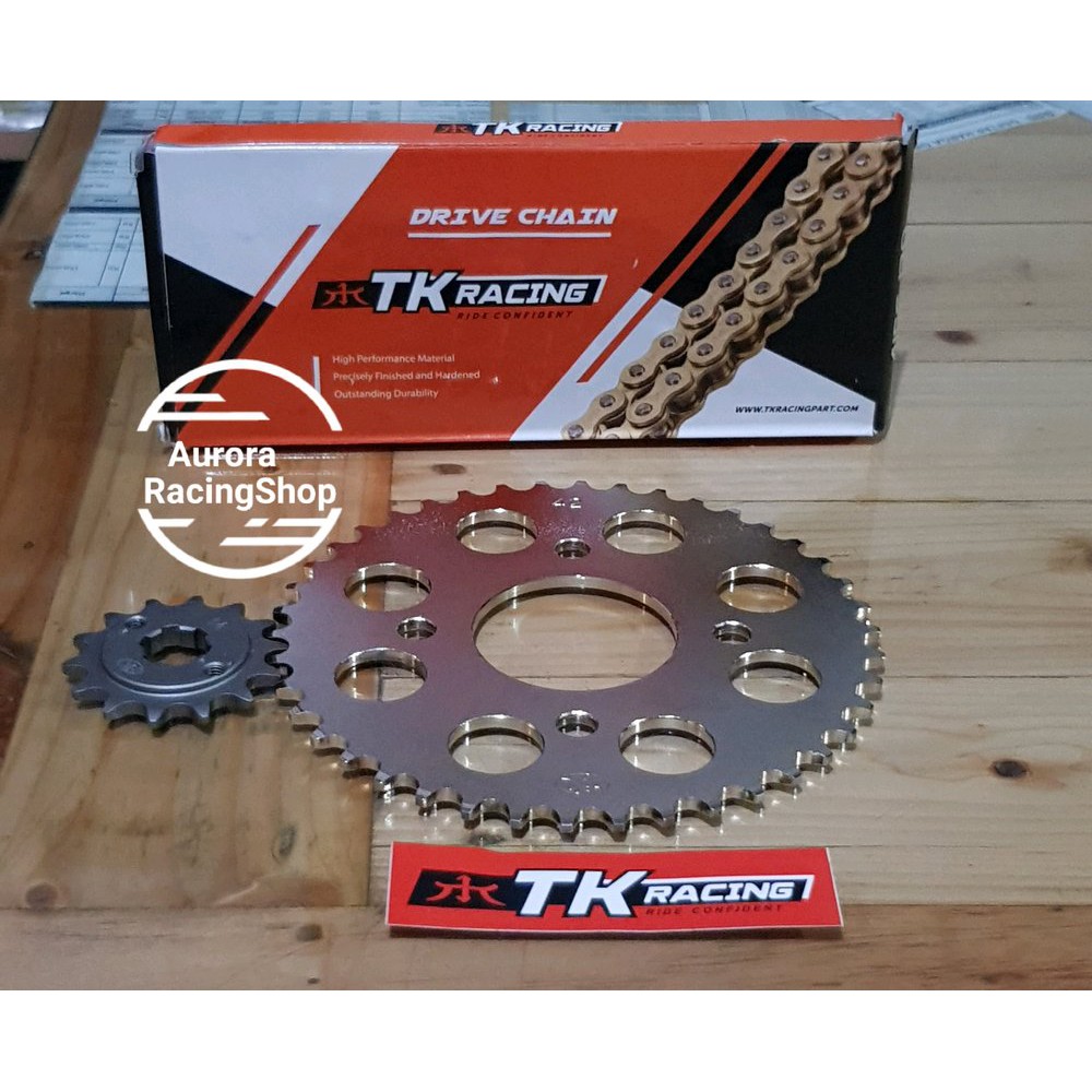 Gear set tk rx king & rantai tk 415 hs gold ars