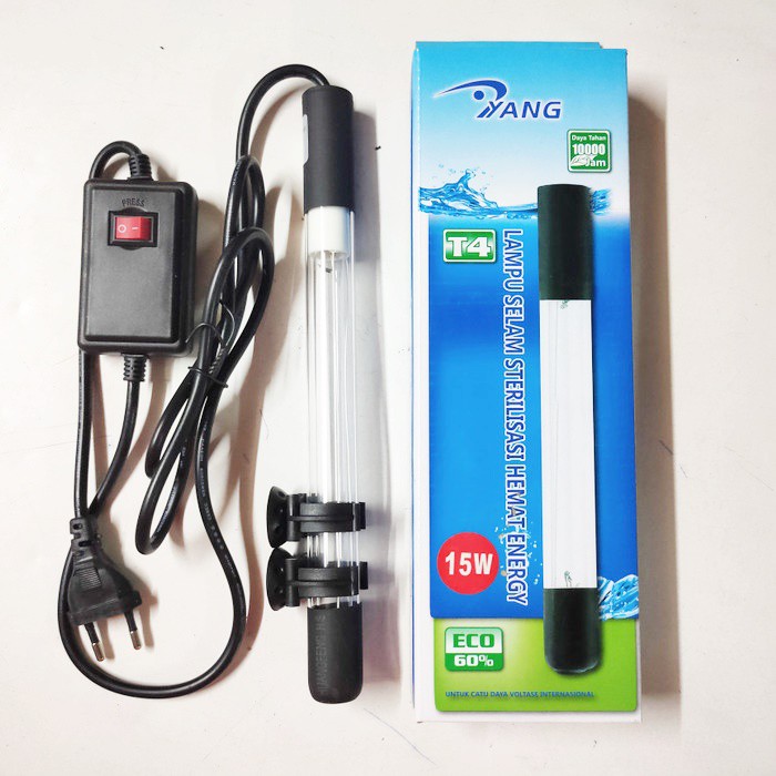 Lampu UV YANG 15 Watt Pembasmi Lumut dan Bakteri Aquarium Sterilizer