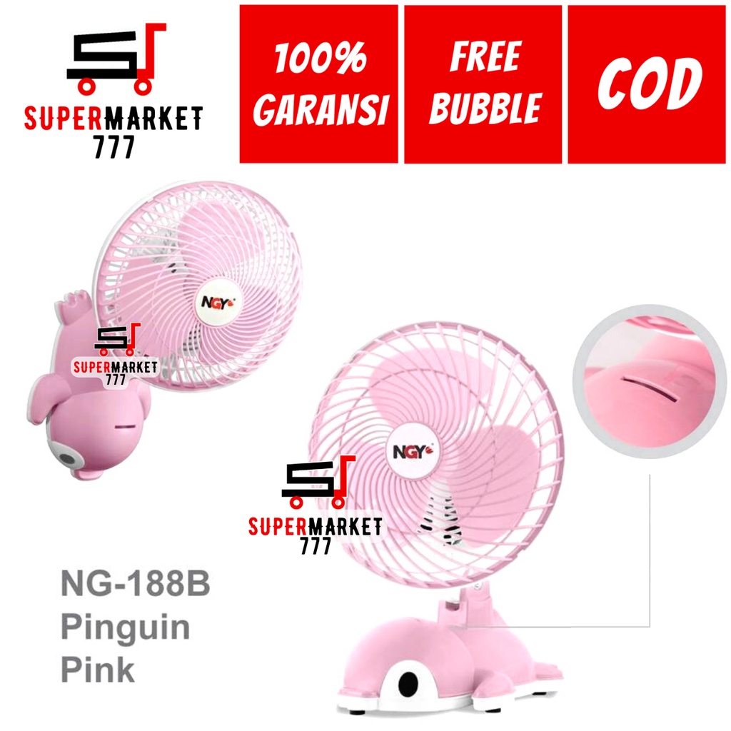 KIPAS ANGIN DUDUK NAGOYA NG 188 KARAKTER PINGUIN MERAH KIPAS ANGIN MINI PORTABLE KARAKTER KIPAS ANGI