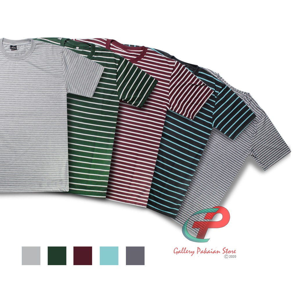 KAOS STRIPE PRIA DEWASA MURAH LENGAN PENDEK kaos strip salurgaris small distro size M.L.XL