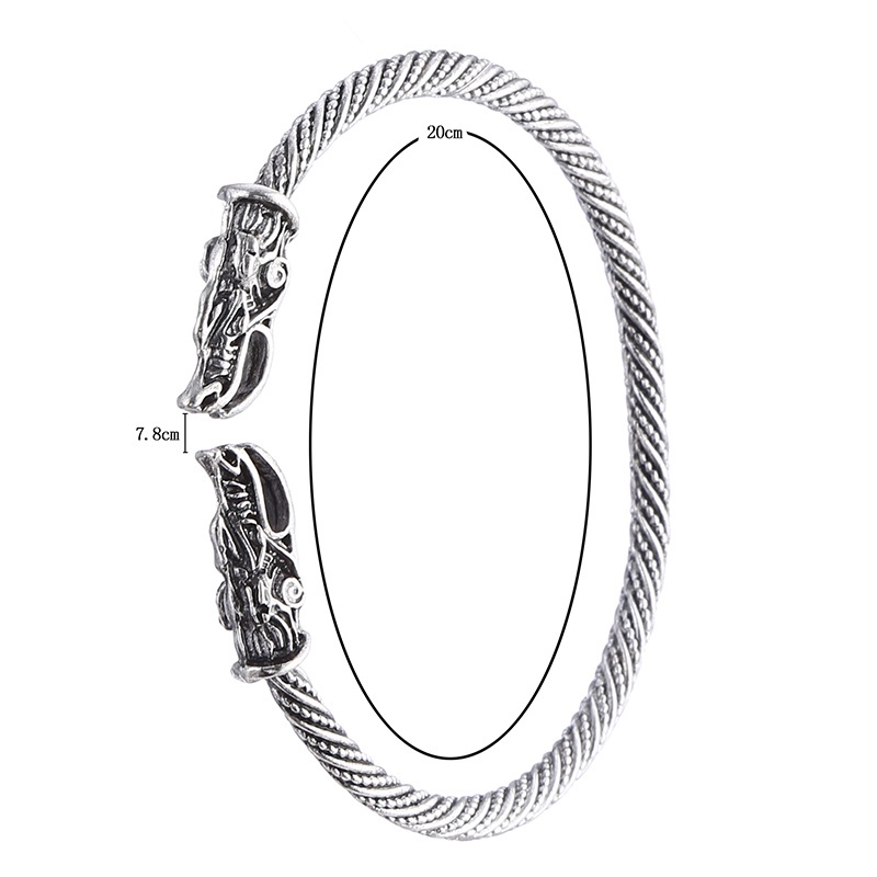 Perhiasan Gelang Desain Naga Bahan Stainless Steel Gaya Vintage Untuk Pria